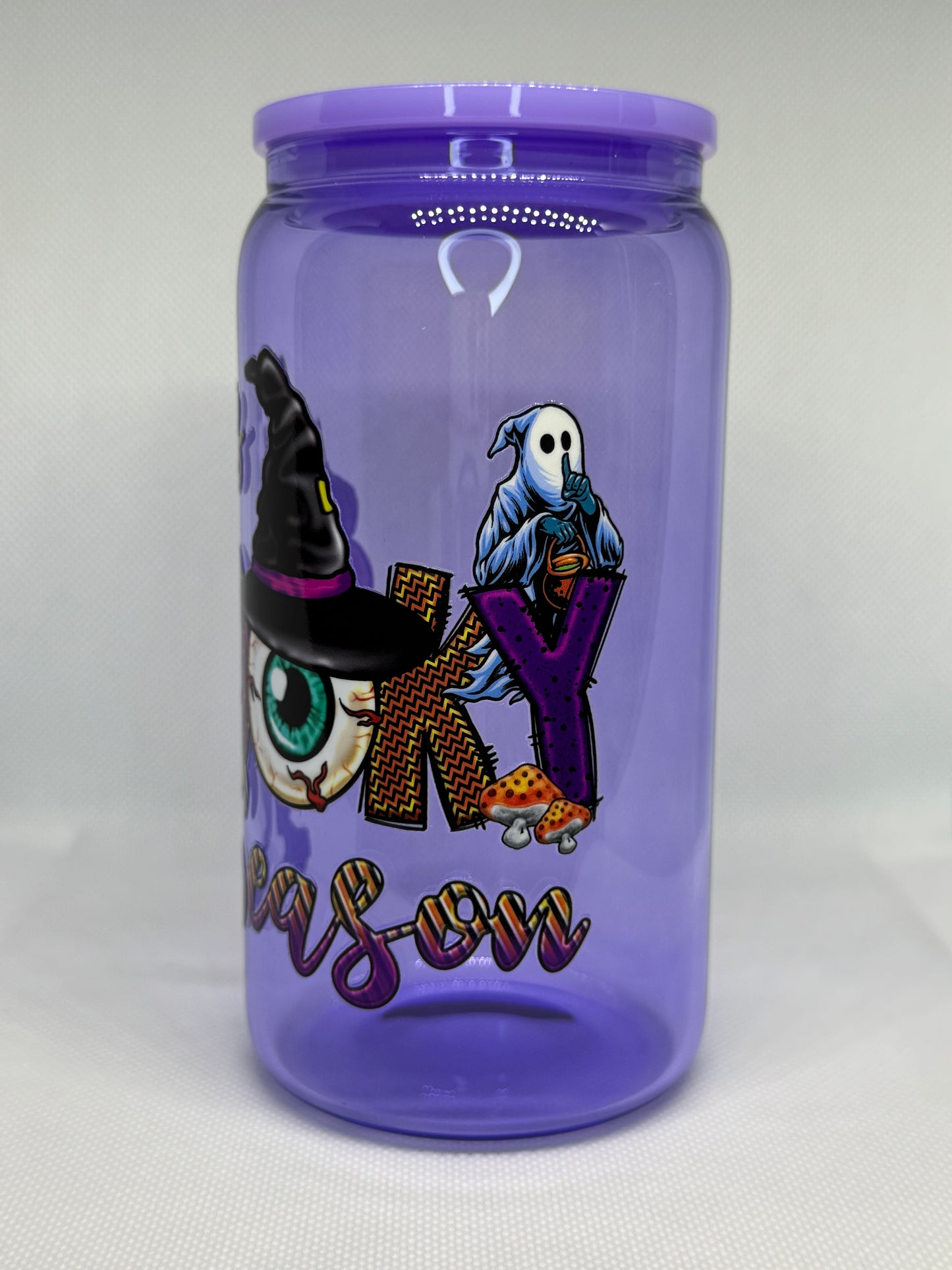 Spooky Season 16 oz Glass Cup