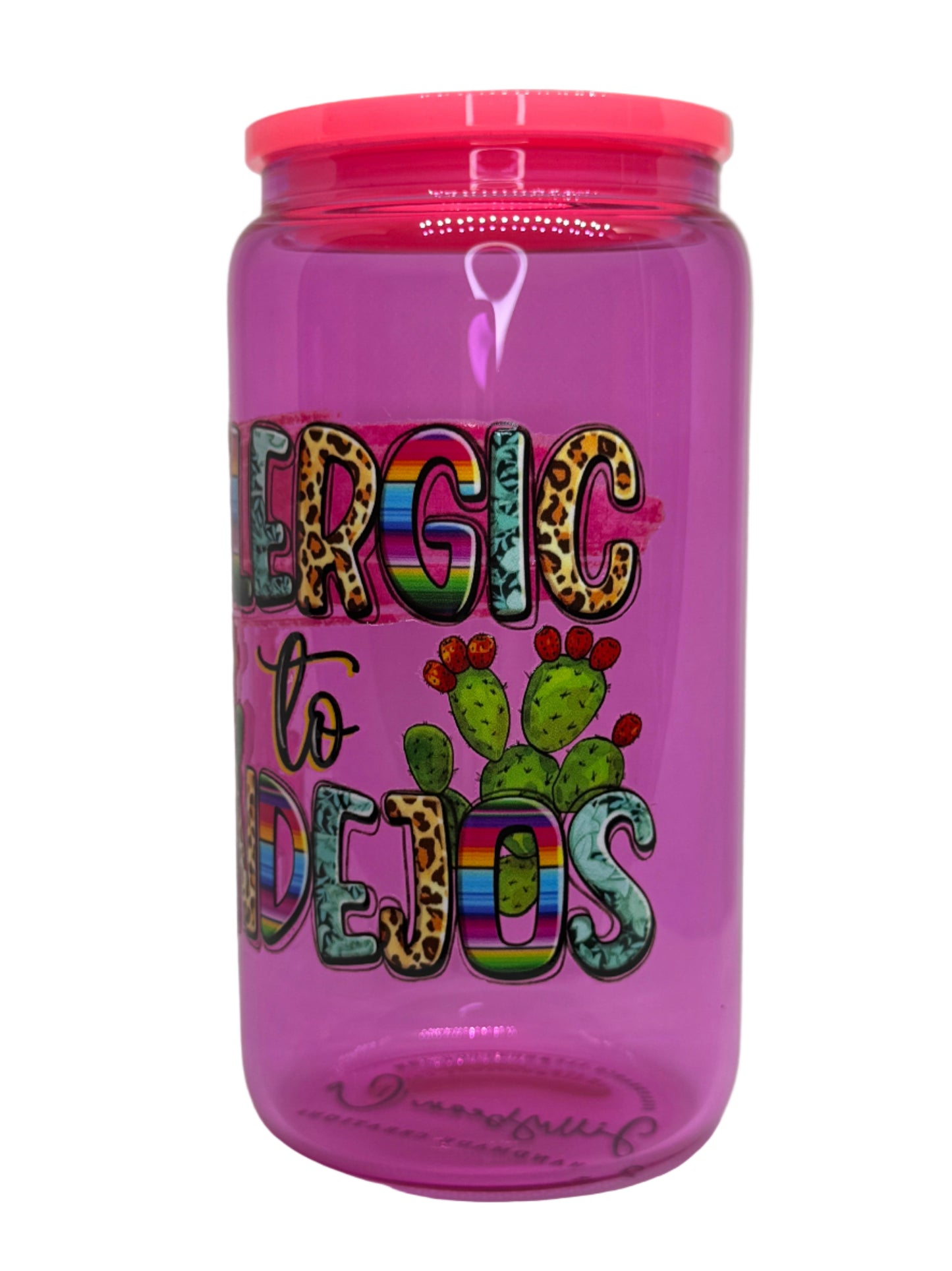 Allergic To Pendejos 16 oz Glass Cup