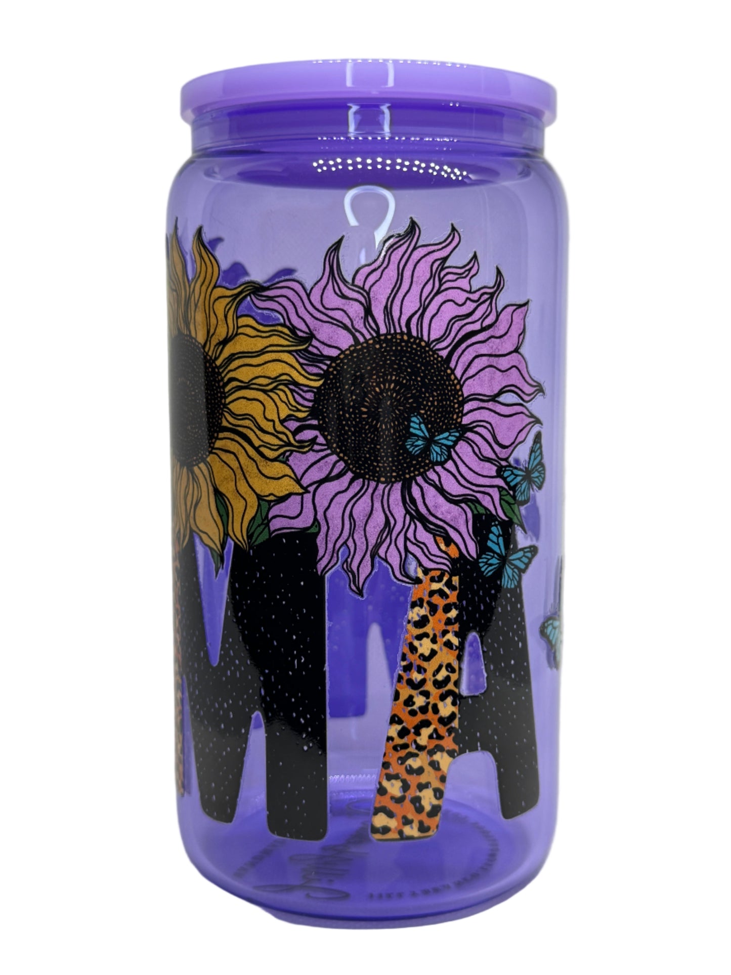 Mama Sunflower 16 oz Glass Cup