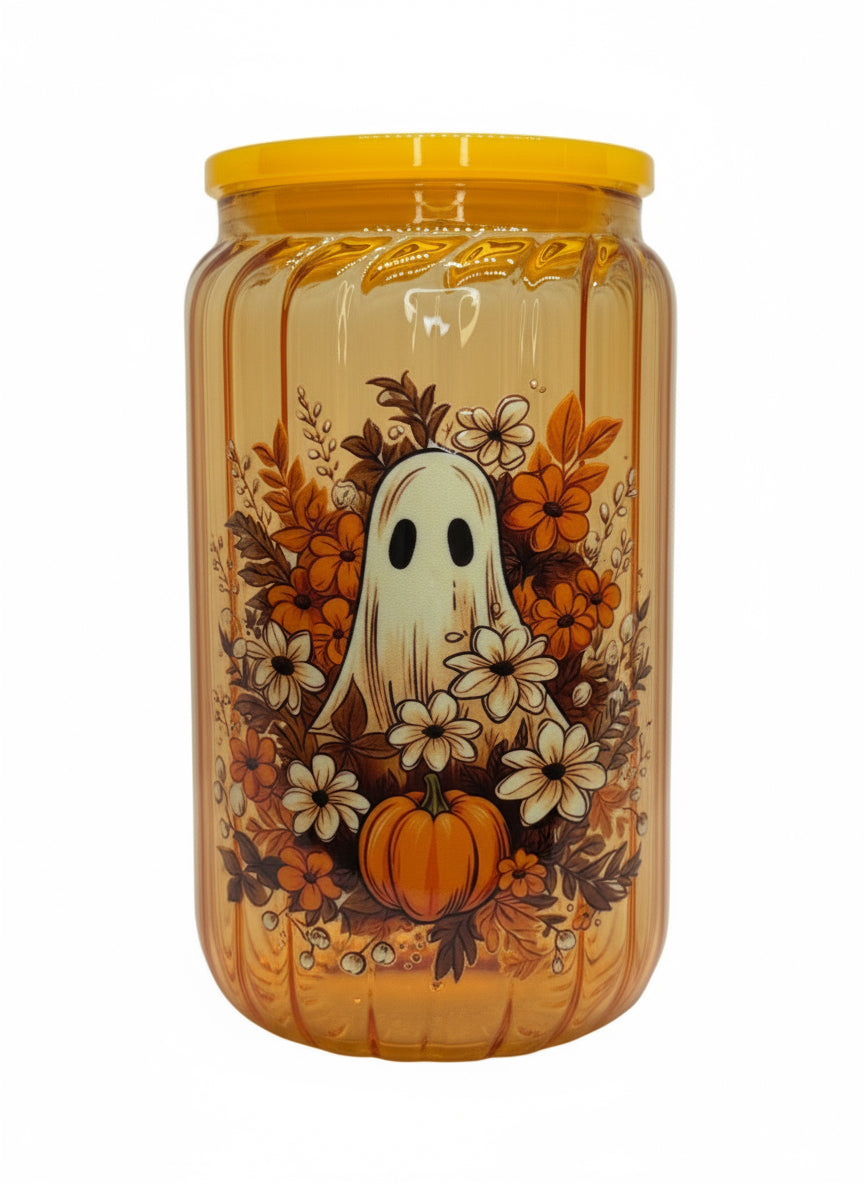 Haunted Harvest Bloom 16 oz Glass Cup