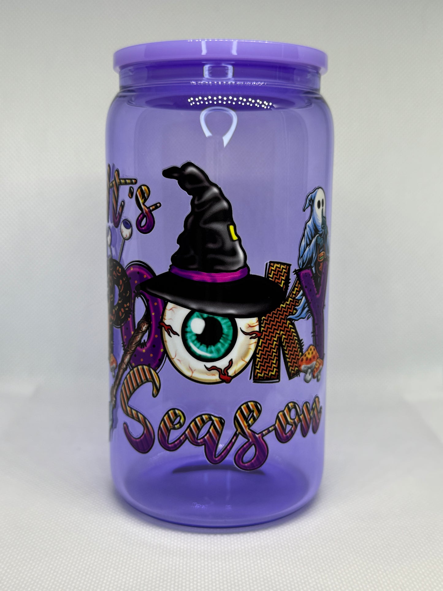 Spooky Season 16 oz Glass Cup
