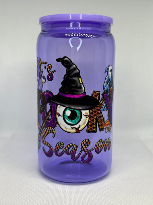 Spooky Season 16 oz Glass Cup