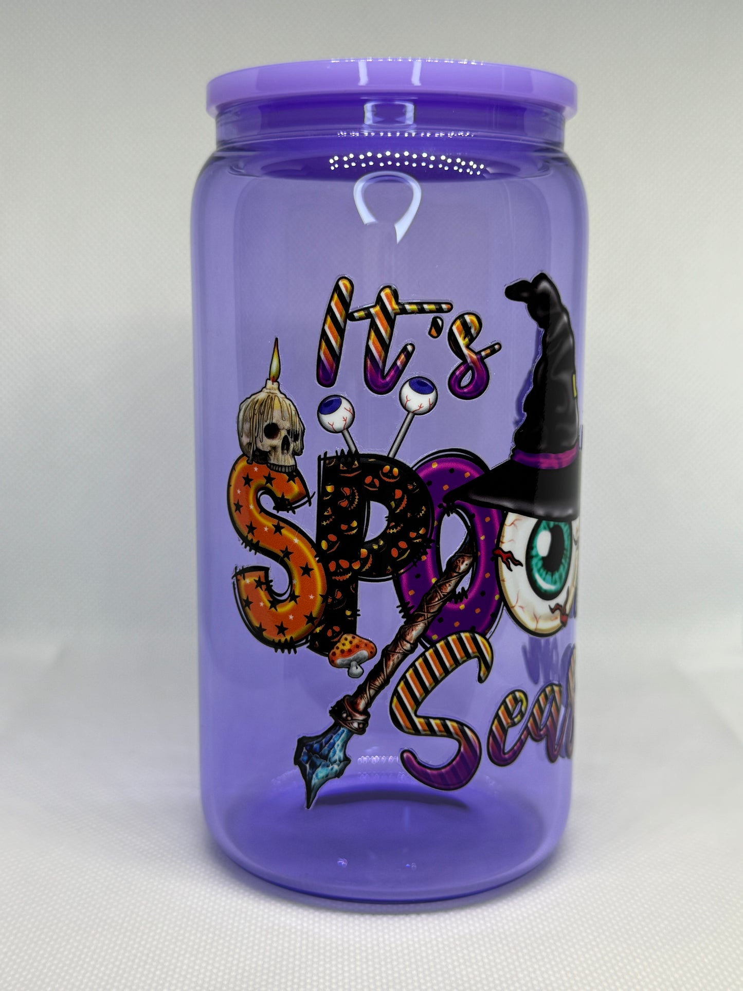 Spooky Season 16 oz Glass Cup