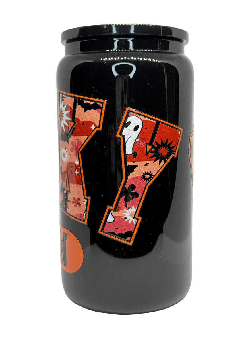 Spooky Season 16 oz Glass Cup