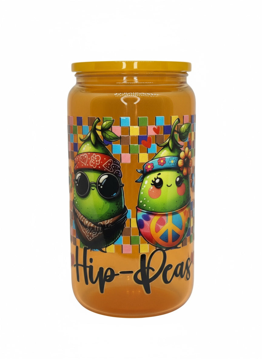 Hip-Peas 16 oz Glass Cup