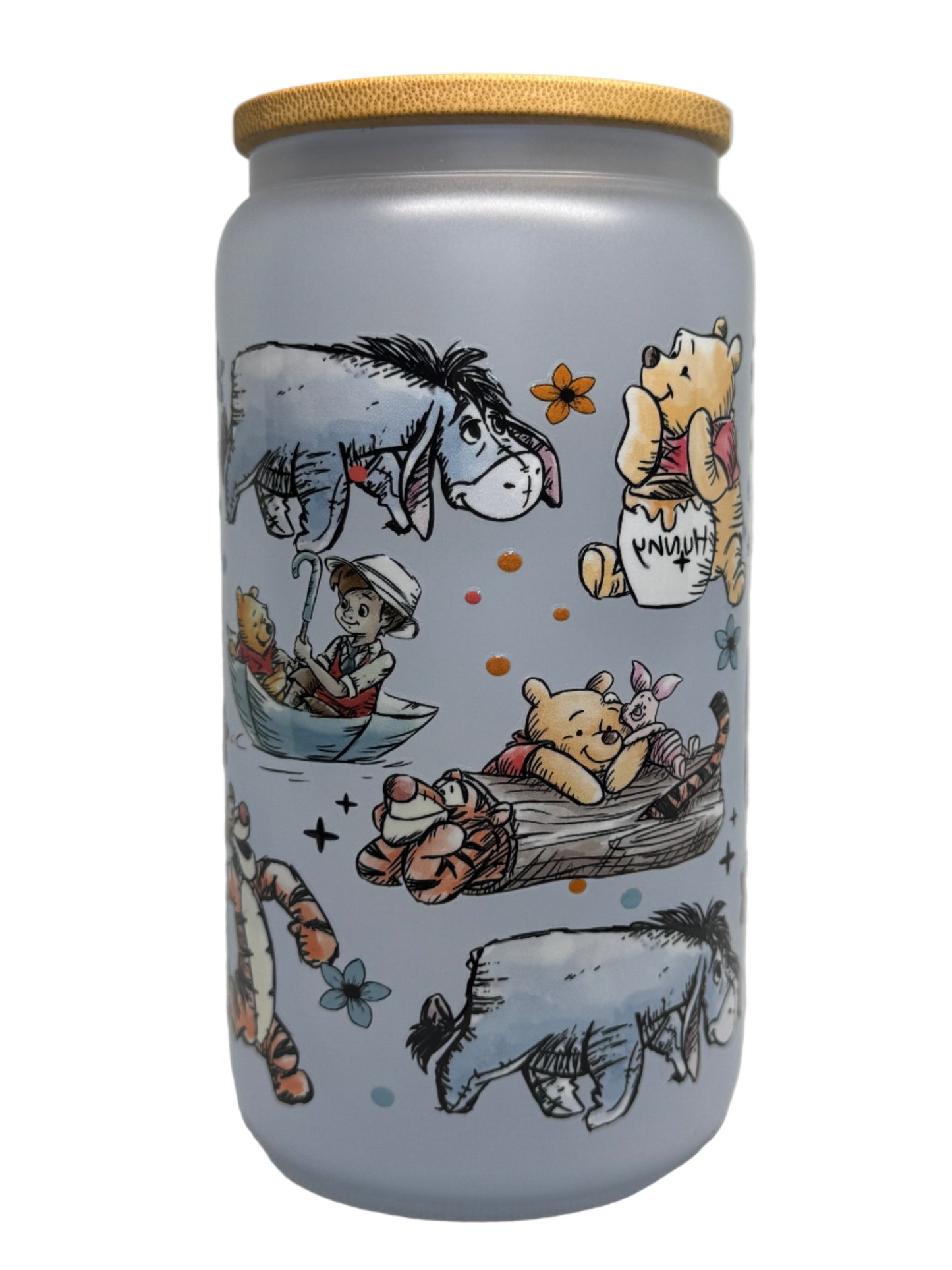 Yellow Bear And Friends 16 oz Color Changing Glass Cup