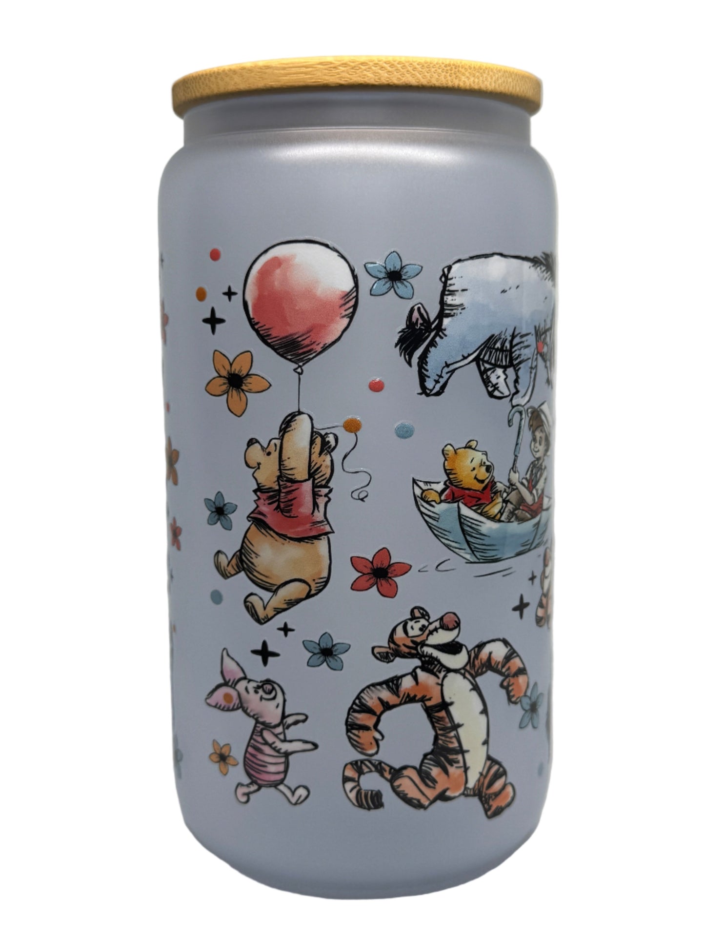 Yellow Bear And Friends 16 oz Color Changing Glass Cup