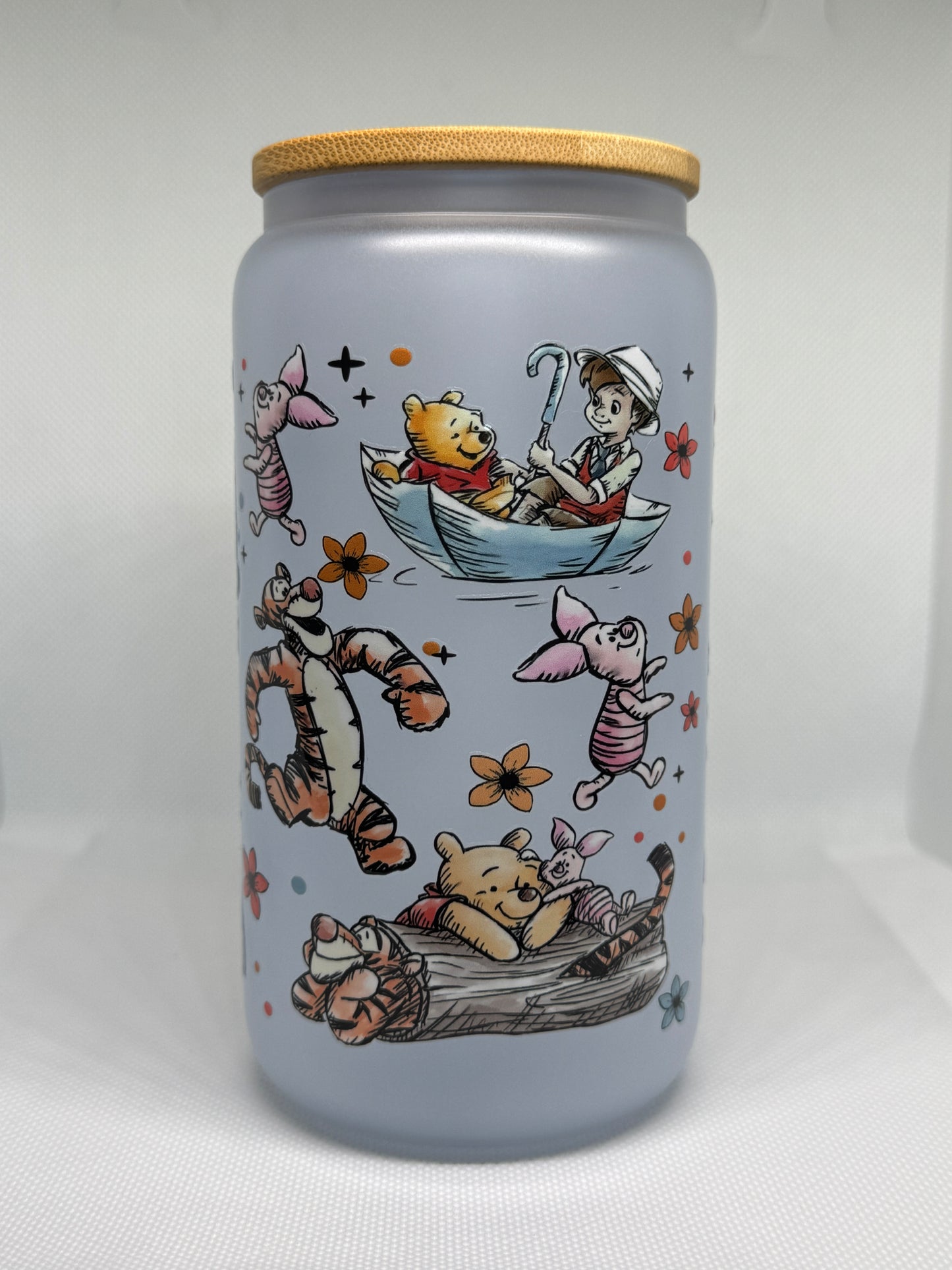 Yellow Bear And Friends 16 oz Color Changing Glass Cup