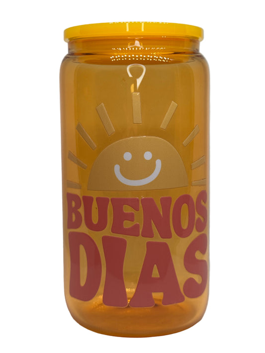 Buenos Dias 16 oz Glass Cup