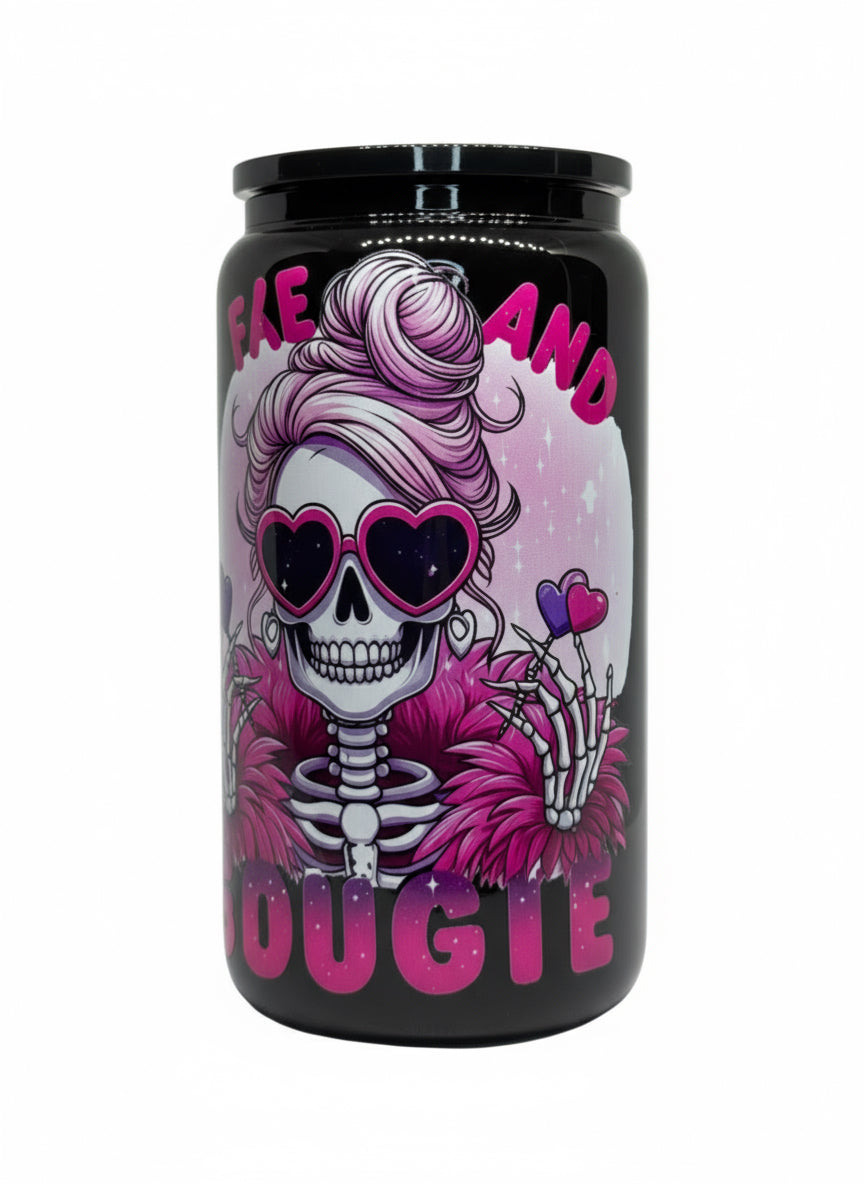 Broke But Bougie 16 oz Glass Cup